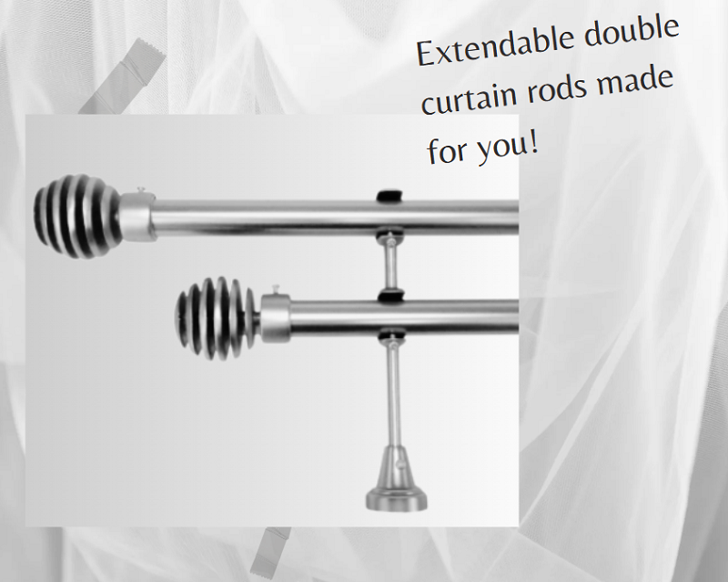 Satin silver double rod