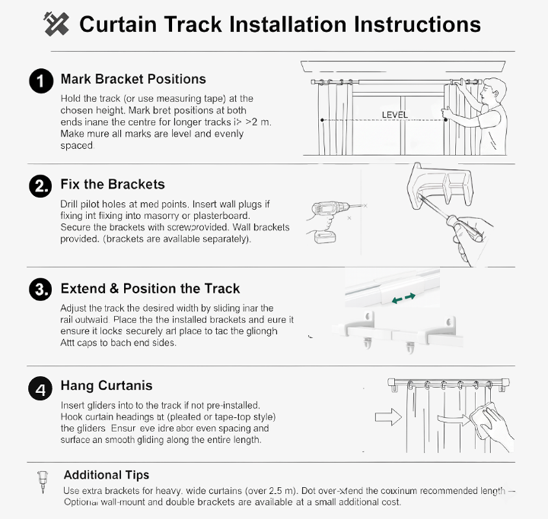curtain track installation
