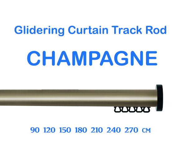 High Quality Curtain Track Rod with GLIDERS Large Range, 4 Colours to